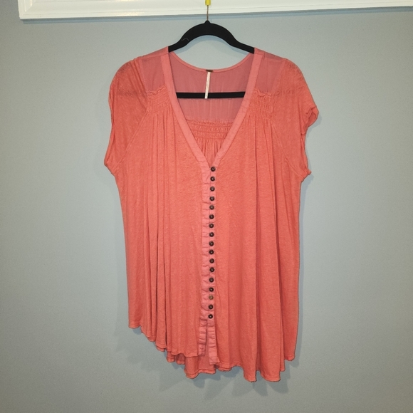 Free People Highland Flowy Linen Blend Top - Picture 2 of 4